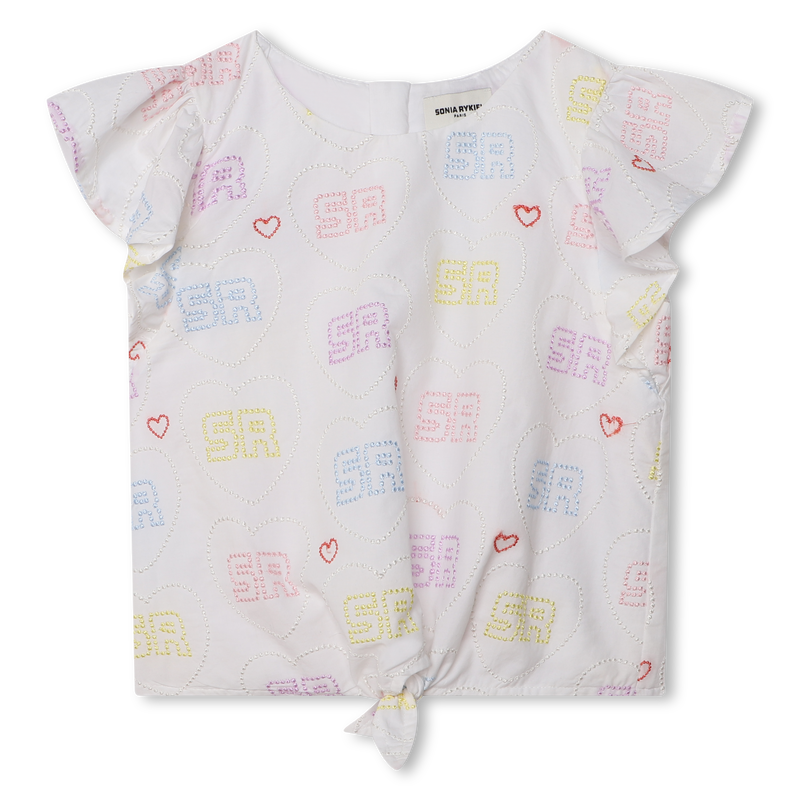 Blouse avec coeurs brodés SONIA RYKIEL 
                    FILLE