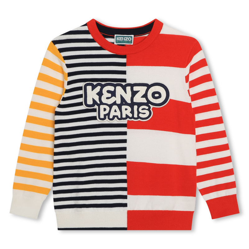 Pull en tricot rayé en coton KENZO KIDS 
                    UNISEXE