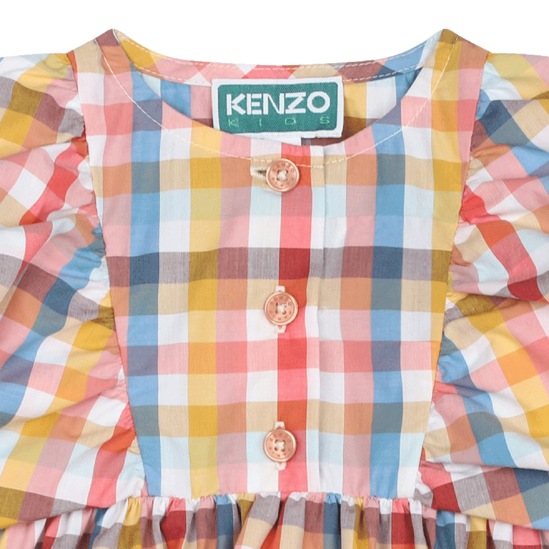 Robe à carreaux en coton KENZO KIDS 
                    FILLE
