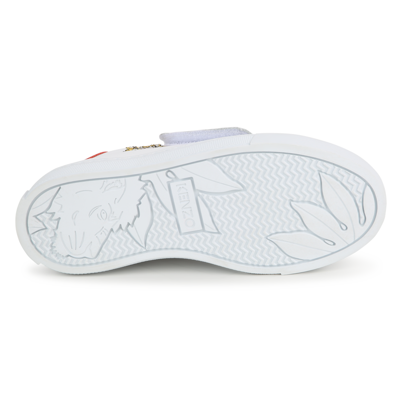 Baskets en cuir avec bande auto-agrippante KENZO KIDS 
                    UNISEXE