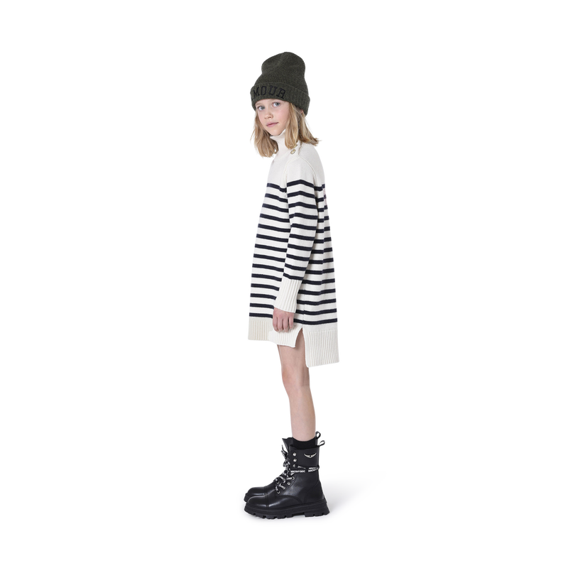 Robe pull rayée col boutonné ZADIG & VOLTAIRE 
                    FILLE