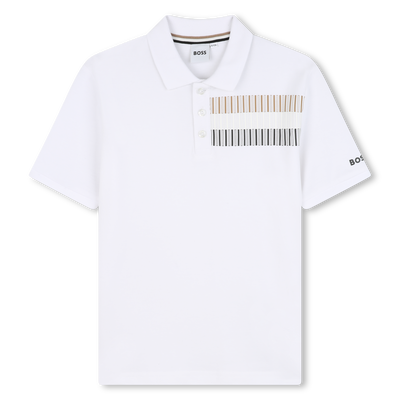 Polo droit &agrave; bande ray&eacute;e BOSS GARCON