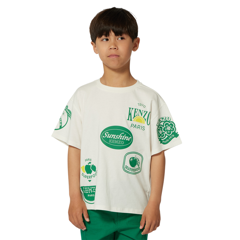 T-shirt en coton à col rond KENZO KIDS 
                    GARCON