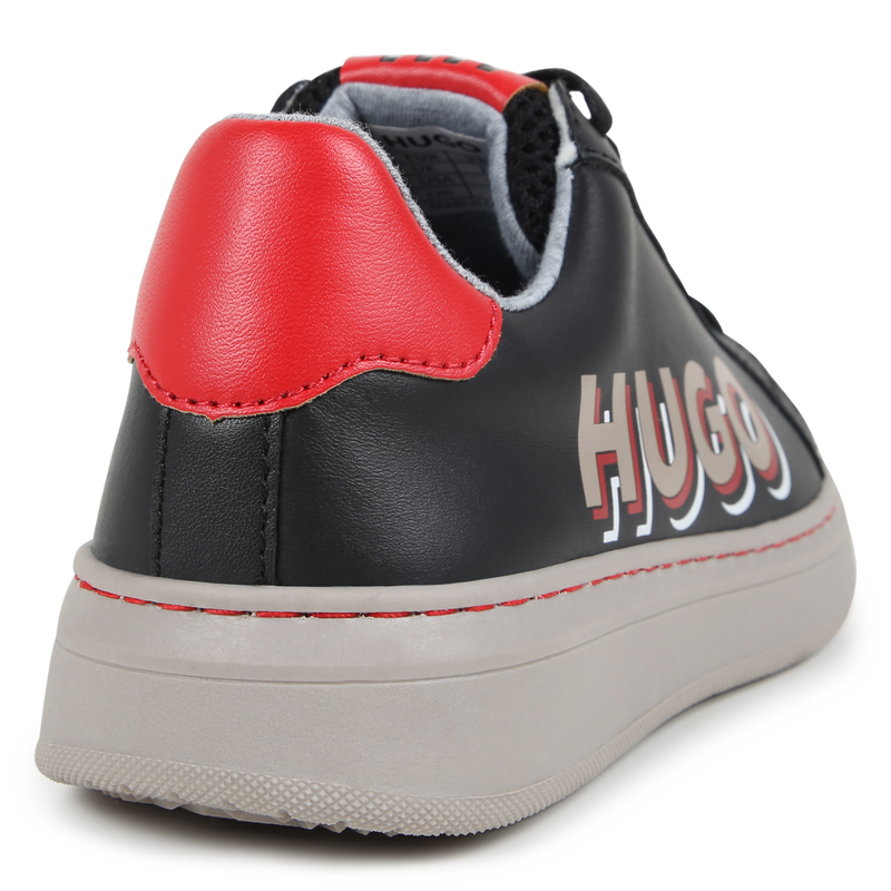 Baskets lac&eacute;es en cuir de vachette Hugo 
                        GARCON