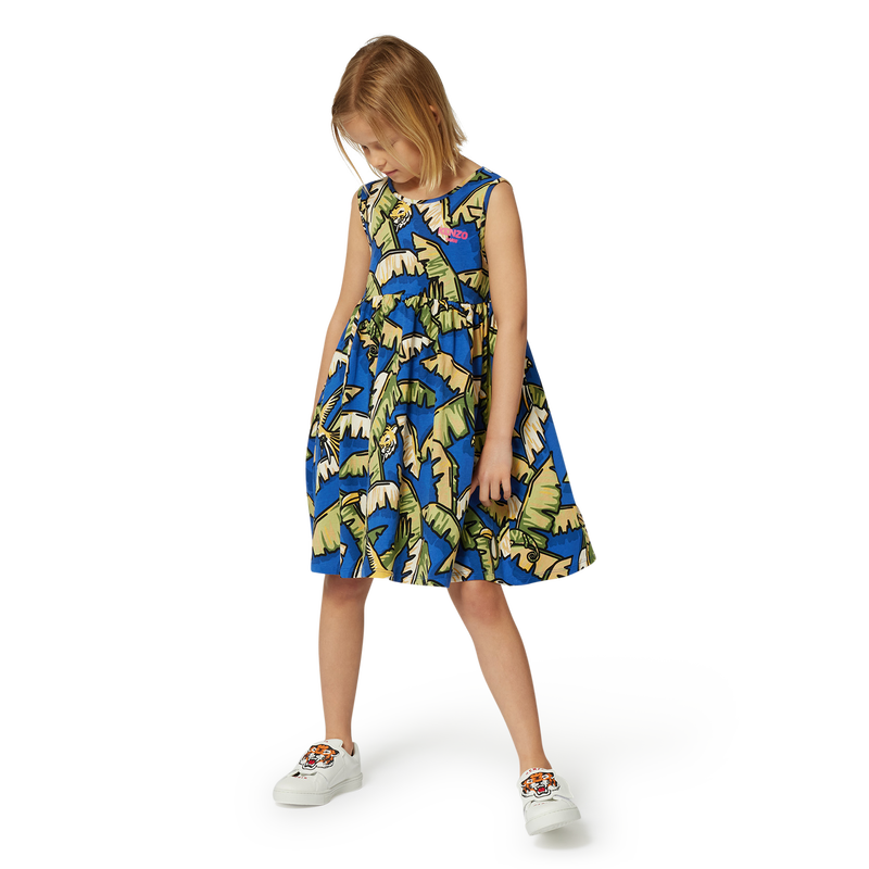 Robe à bretelles en coton KENZO KIDS 
                    FILLE