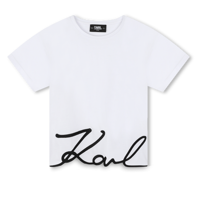 T-shirt avec sigle brodé en bas KARL LAGERFELD KIDS FILLE