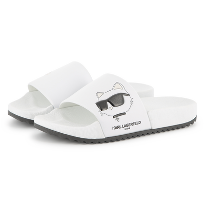 Claquettes avec imprimé relief KARL LAGERFELD KIDS FILLE