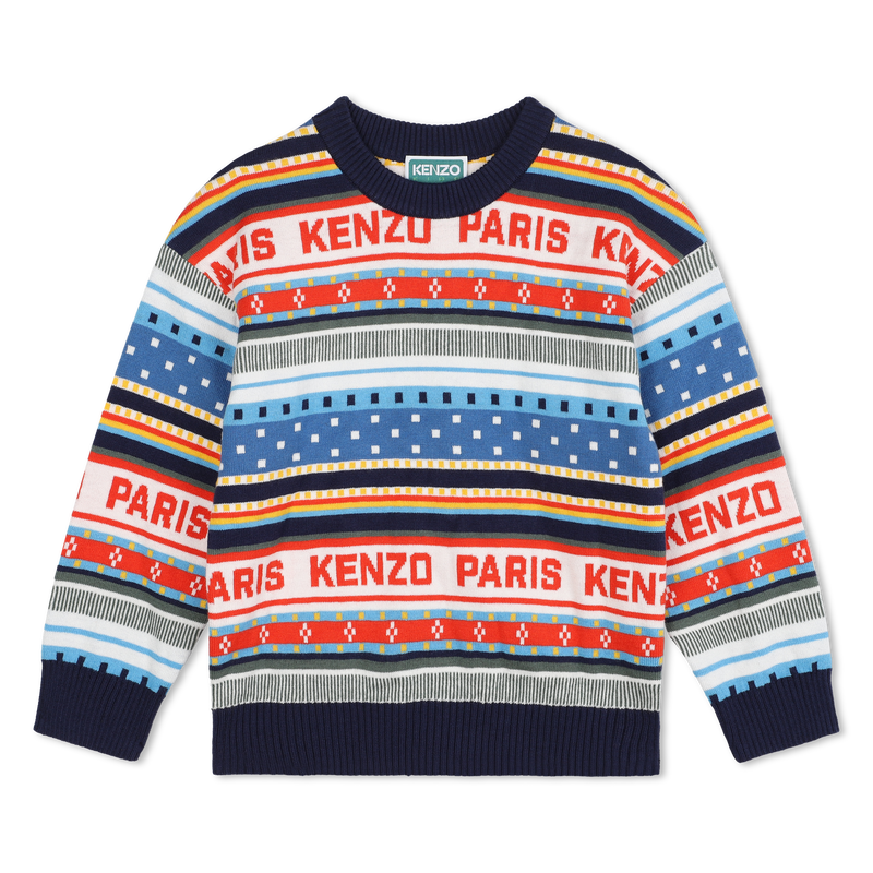 Pull jacquard en tricot KENZO KIDS 
                    GARCON