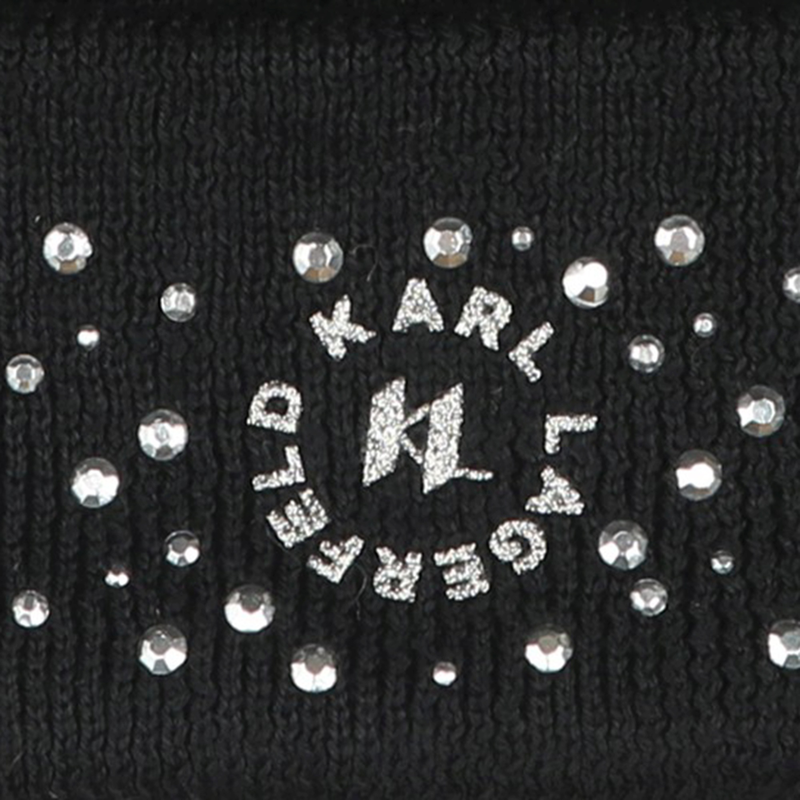 Bonnet en tricot avec strass KARL LAGERFELD KIDS 
                    FILLE