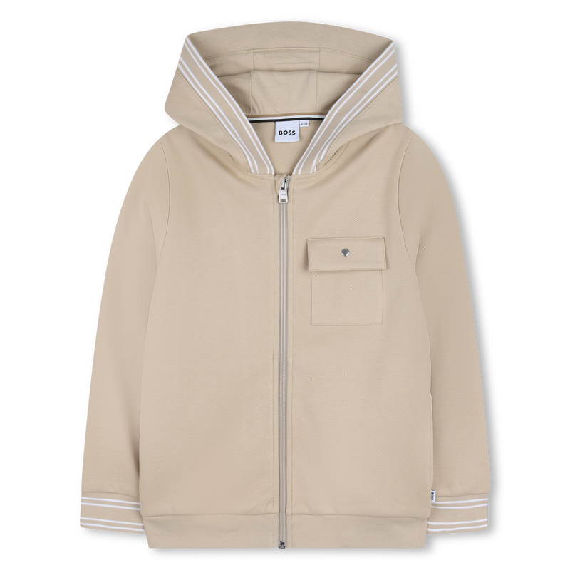 SWEAT ZIPP&Eacute; &Agrave; CAPUCHE BOSS 
                        GARCON