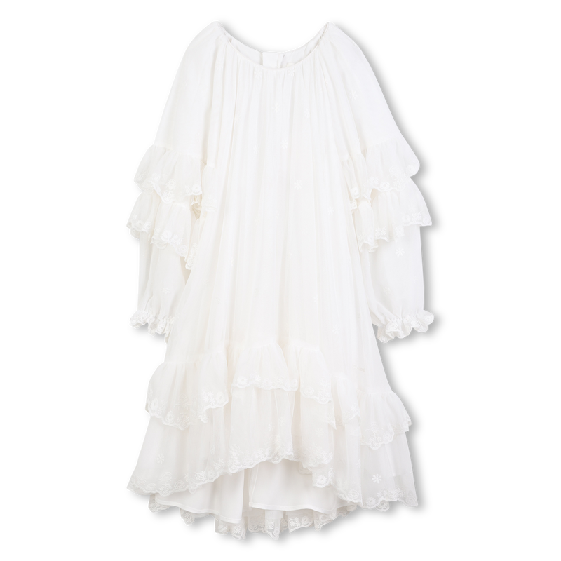 Robe longue avec volants et broderies CHLOE 
                    FILLE