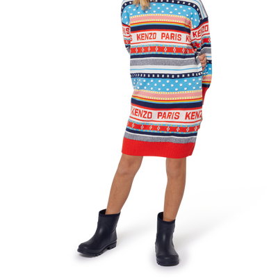 Robe en tricot jacquard KENZO KIDS FILLE