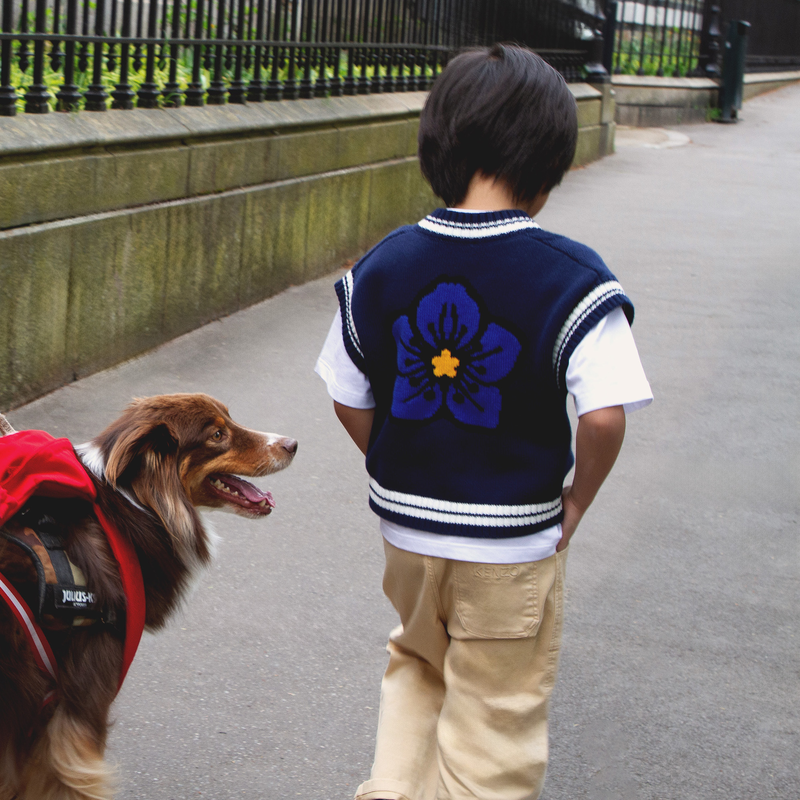 Pull sans manche en jacquard KENZO KIDS 
                    FILLE