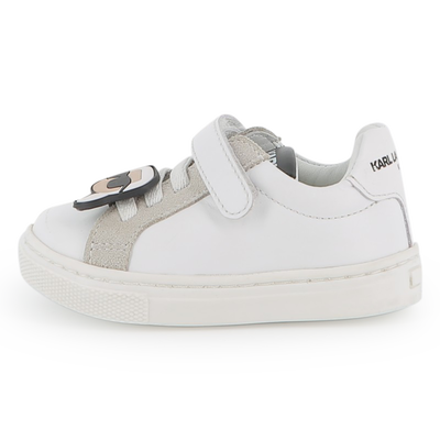 Baskets basses en cuir de vachette KARL LAGERFELD KIDS UNISEXE