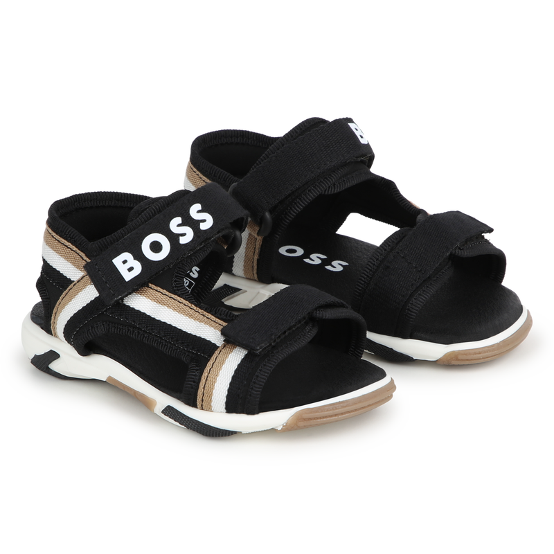 Sandales rayées avec bandes auto-agrippantess BOSS 
                    GARCON