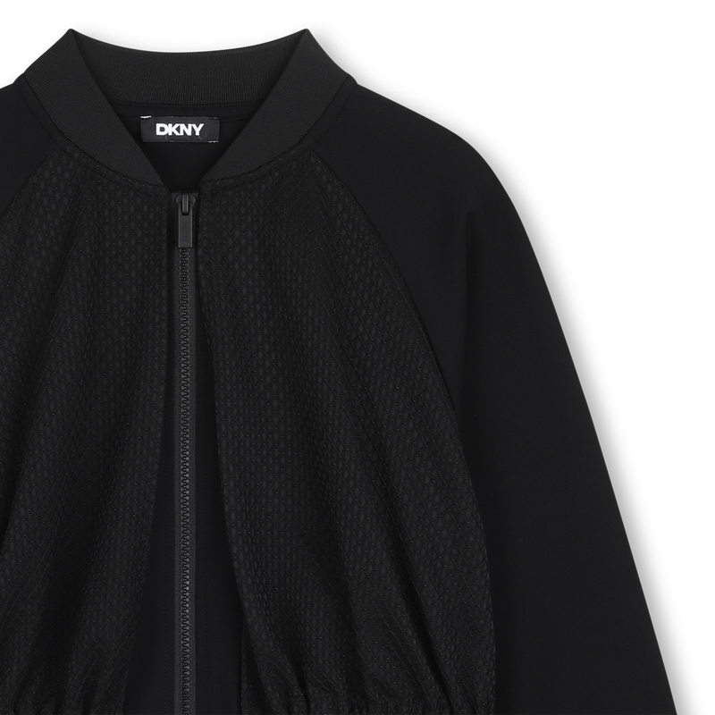 SWEAT ZIPP&Eacute; &Agrave; CAPUCHE DKNY 
                        FILLE