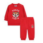 Ensemble sweat et pantalon en molleton, ROUGE FONCE, hi-res