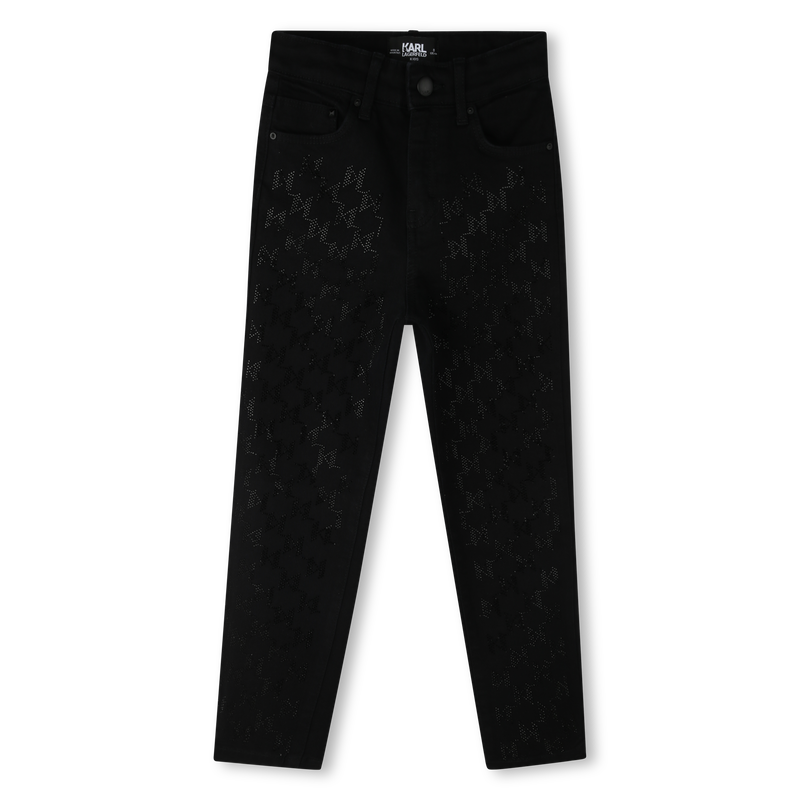 Jean droit avec sigle en strass KARL LAGERFELD KIDS 
                    FILLE