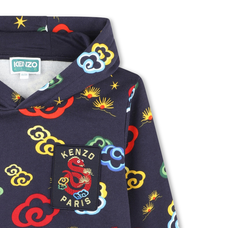 Sweat-shirt à capuche imprimé KENZO KIDS 
                    UNISEXE