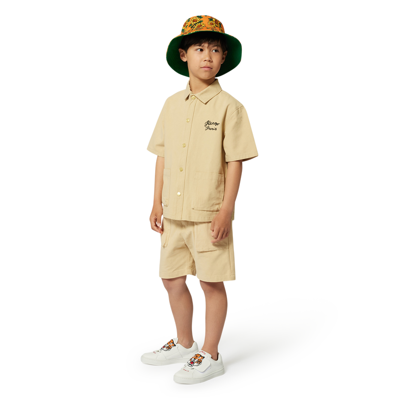 Bermuda en coton avec broderie KENZO KIDS 
                        GARCON