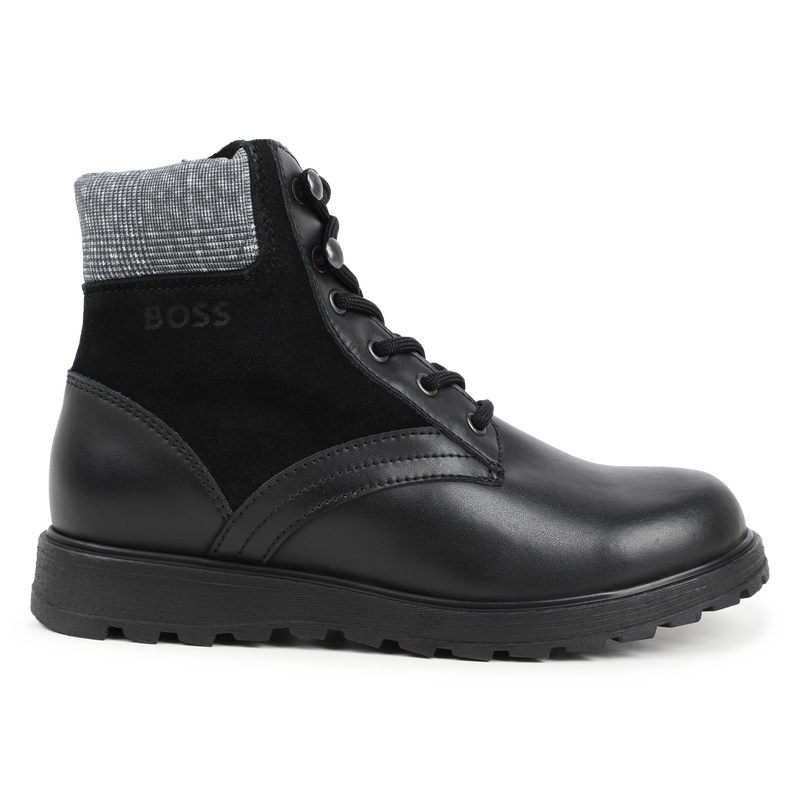 Bottines en cuir  fermeture zipée et lacets BOSS 
                    GARCON