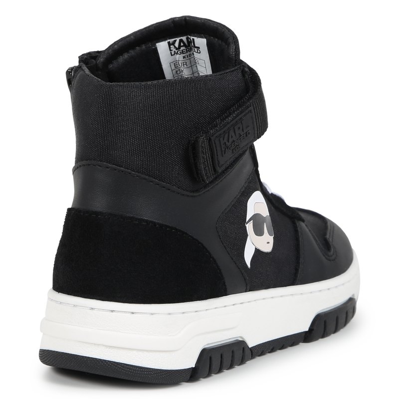 Baskets montantes en cuir de vachette KARL LAGERFELD KIDS 
                    GARCON