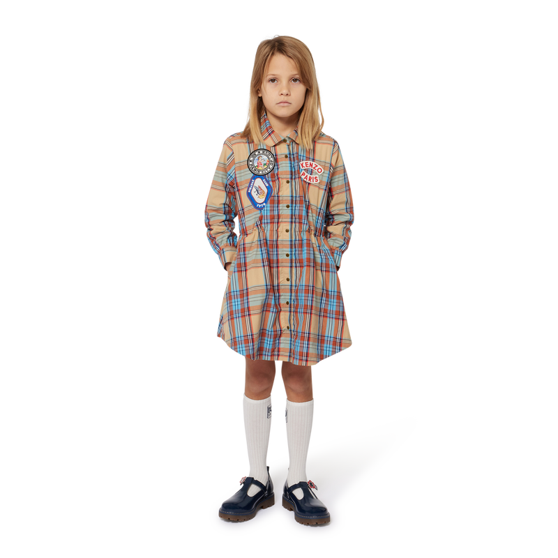 Robe chemise coton à carreaux KENZO KIDS 
                    FILLE
