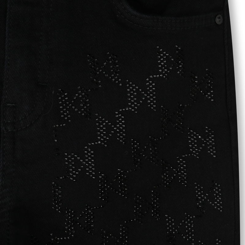 Jean droit avec sigle en strass KARL LAGERFELD KIDS 
                    FILLE
