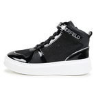Baskets montantes en cuir de vachette KARL LAGERFELD KIDS 
                    FILLE