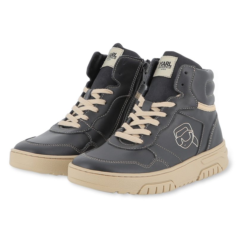 Baskets montantes à lacets KARL LAGERFELD KIDS 
                    GARCON