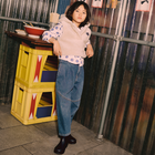 Jean avec d&eacute;coupes et plis KENZO KIDS 
                    FILLE