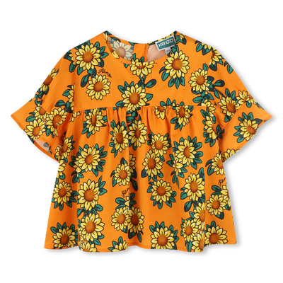 Blouse en satin de coton KENZO KIDS FILLE