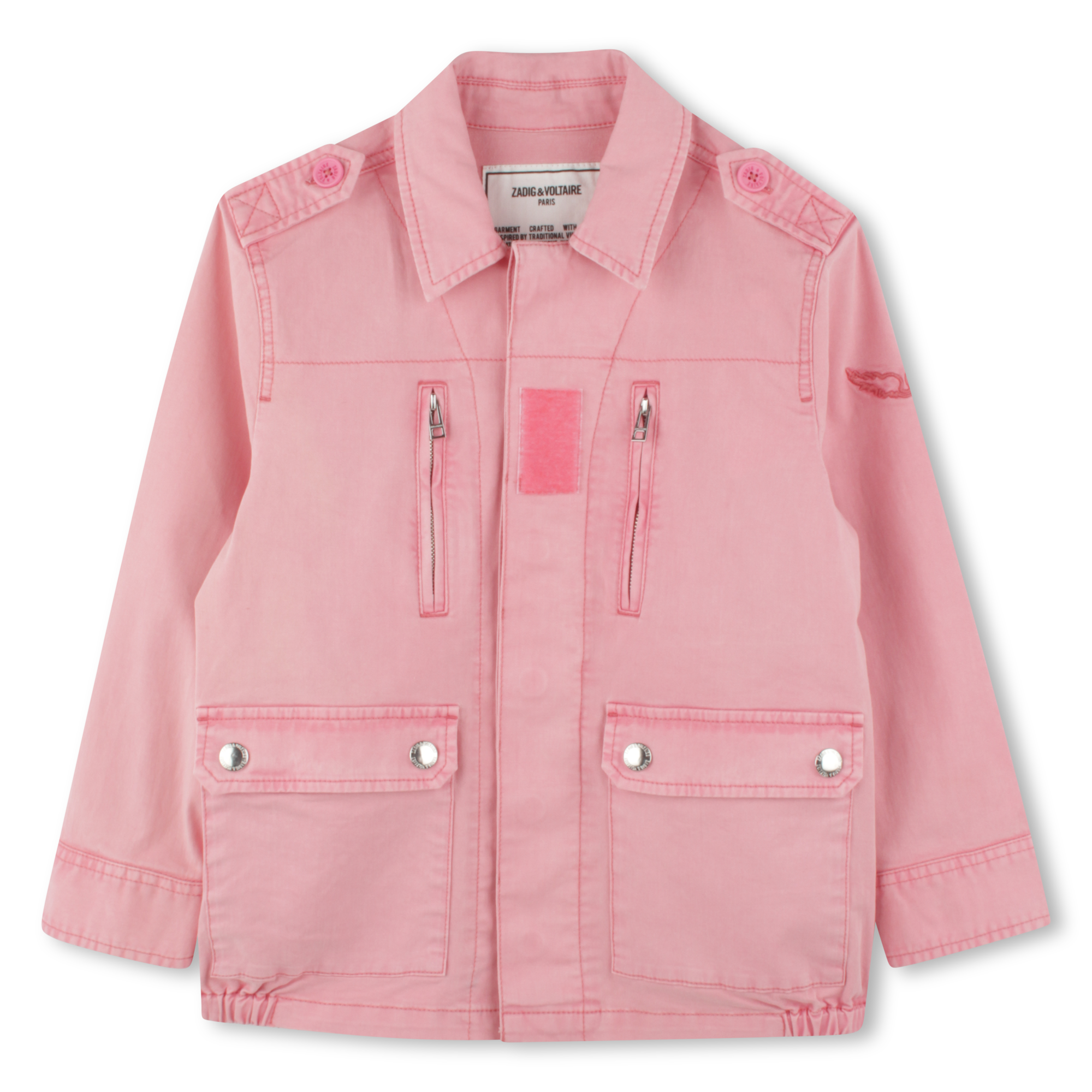 Buttoned military-style jacket