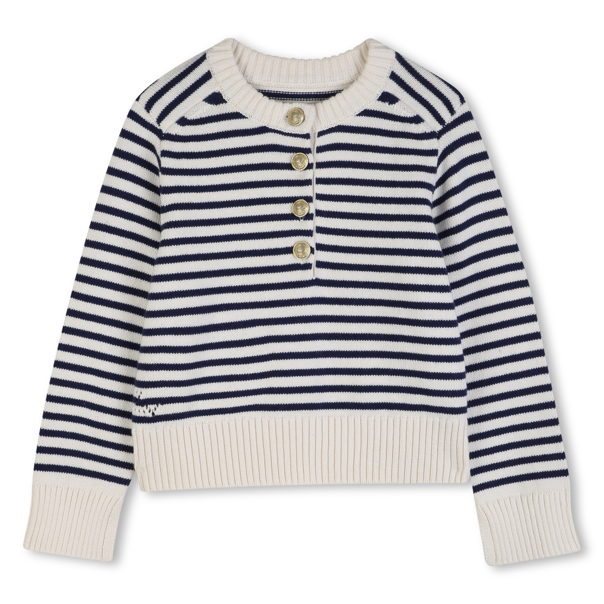 Gestreifter pullover mit rundhalsausschnitt