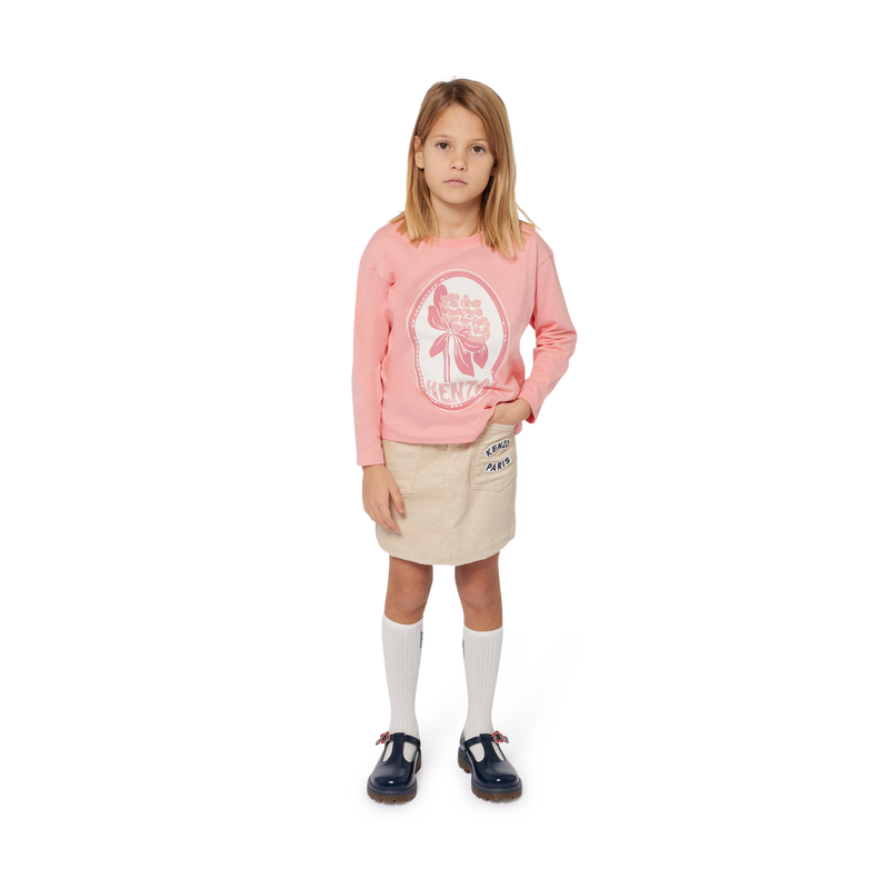Jupe droite brodée avec poches KENZO KIDS 
                    FILLE