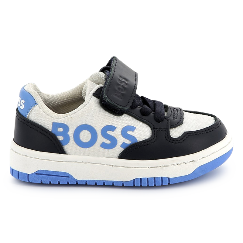 Baskets en cuir fermeture par bandes auto aggripan BOSS 
                    GARCON
