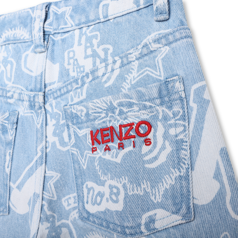 Jean imprimé en coton KENZO KIDS 
                    FILLE