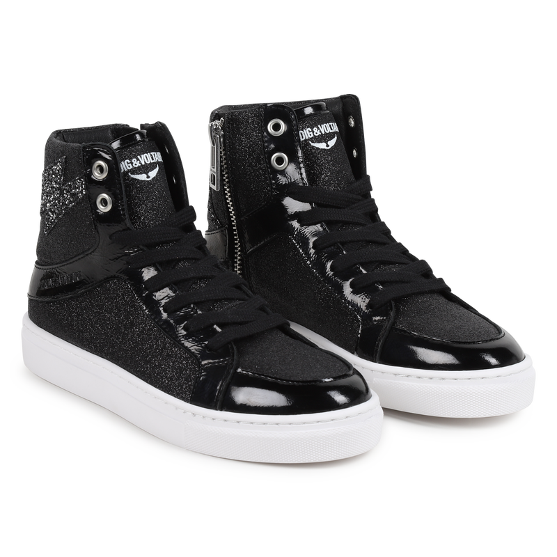 Baskets à lacets en cuir de vachette ZADIG & VOLTAIRE 
                    FILLE