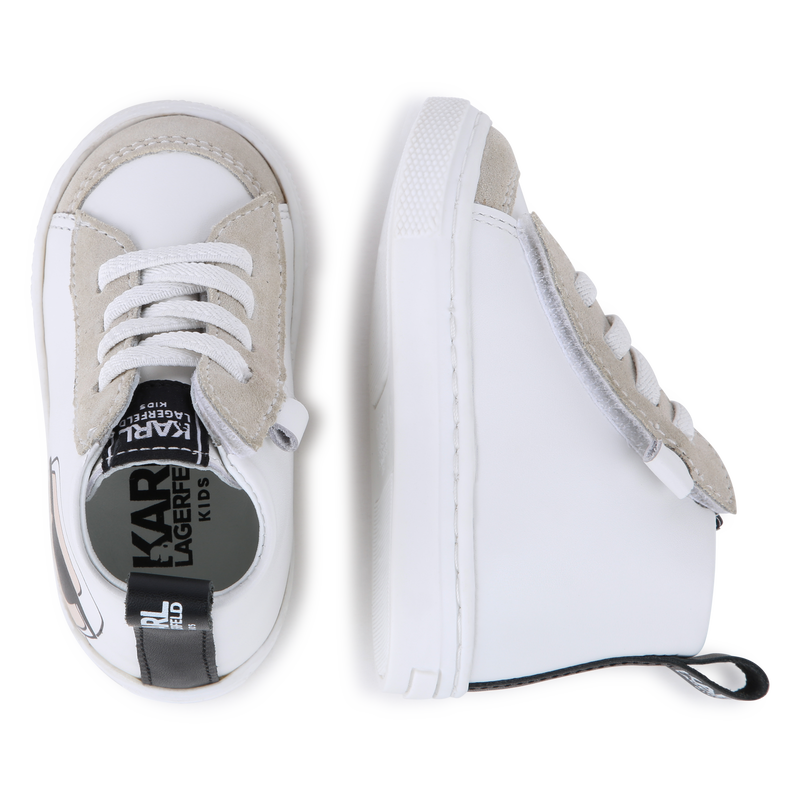 Baskets montantes en cuir de vachette KARL LAGERFELD KIDS 
                    UNISEXE
