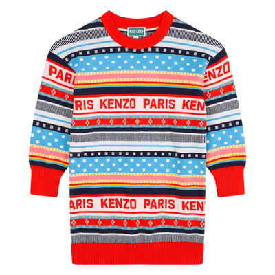 Robe en tricot jacquard KENZO KIDS FILLE