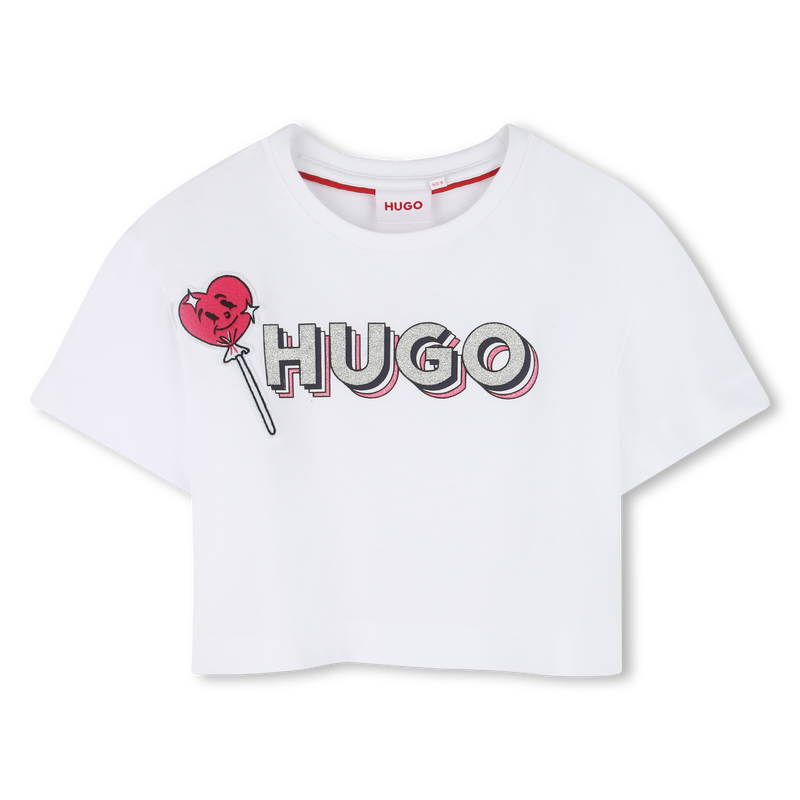 T-shirt avec patch et sigle Hugo 
                        FILLE