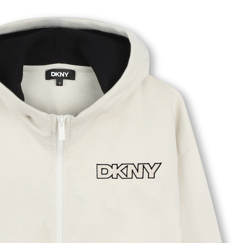 Cardigan &agrave; capuche en molleton DKNY 
                        UNISEXE