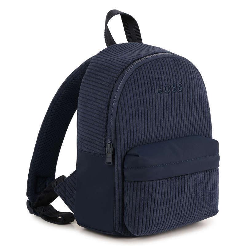 Sac &agrave; dos en velours c&ocirc;tel&eacute; BOSS 
                        GARCON