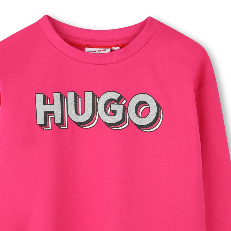 T-shirt avec imprim&eacute; sigle Hugo 
                        FILLE