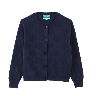 Cardigan boutonn&eacute; uni KENZO KIDS FILLE