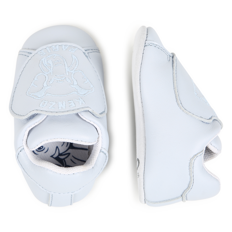 Chaussons en cuir à bande auto-agrippante KENZO KIDS 
                    UNISEXE