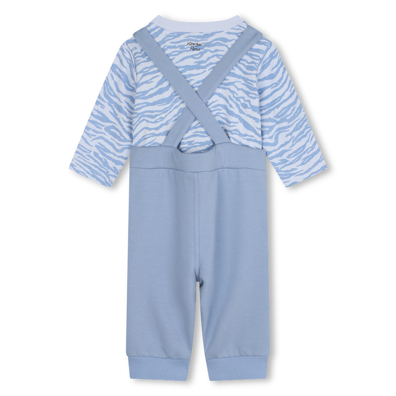 T-shirt et salopette en coton KENZO KIDS 
                    GARCON