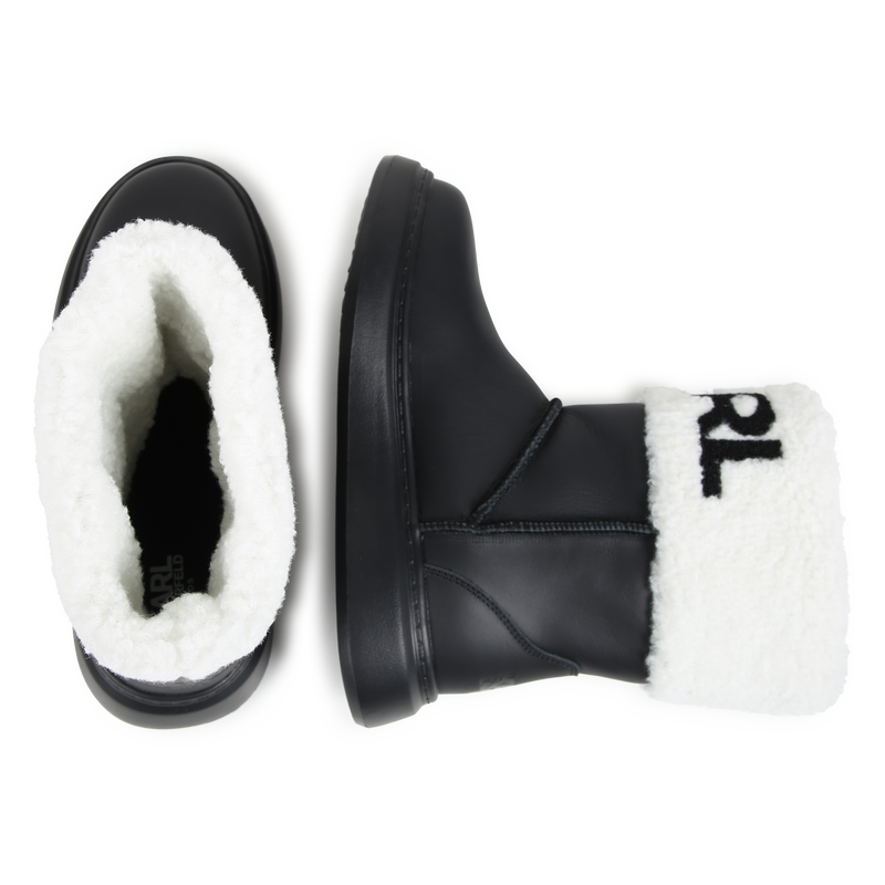Bottines en cuir de vachette KARL LAGERFELD KIDS 
                    FILLE