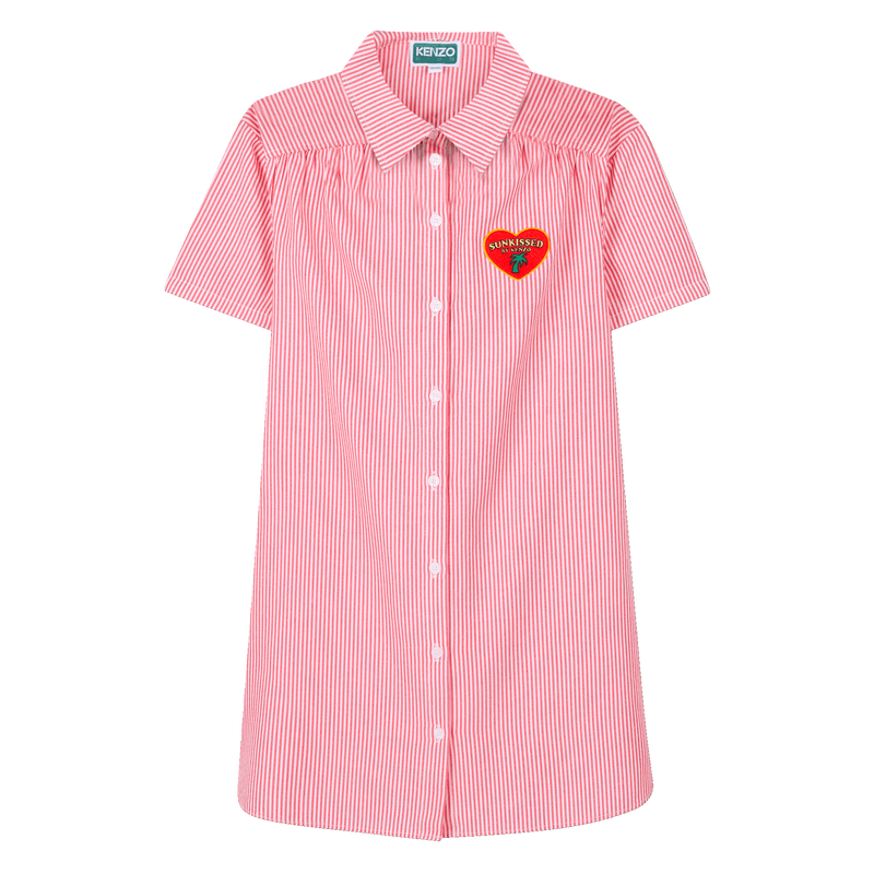 Robe chemise en coton rayé KENZO KIDS 
                    FILLE