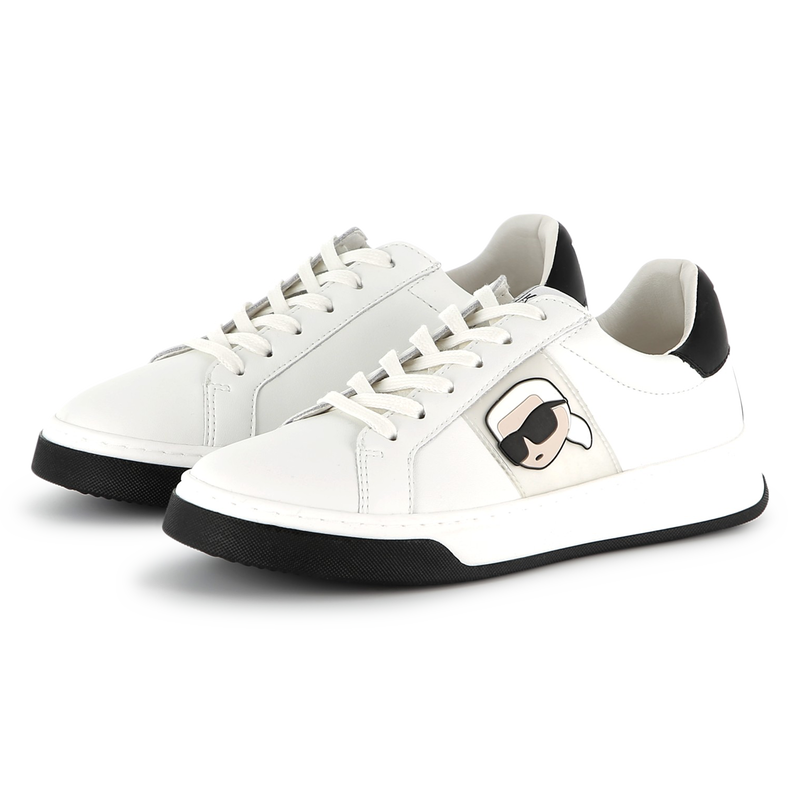 Baskets en cuir à lacets KARL LAGERFELD KIDS 
                    GARCON